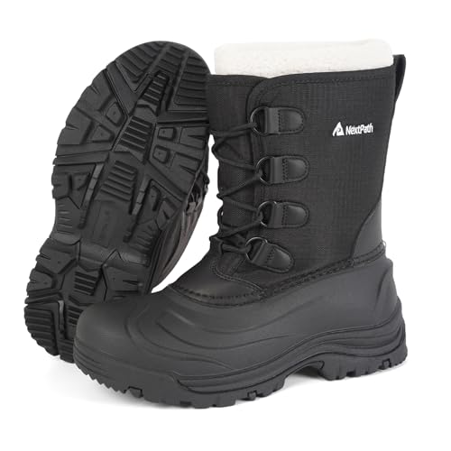 Nextpath Women's Snow boots Winter boots For Women Waterproof Insulated Ladies Black Winter Ankle Boots 2025 Cute Hiking Work Boots For Women 10 Inch Black 8