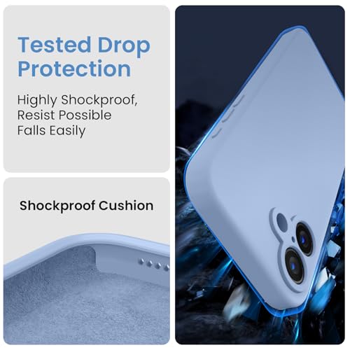 Image of FireNova Designed for iPhone 16 Case, Silicone Upgraded [Camera Protection] Phone Case, Soft Anti-Scratch Microfiber Lining Inside, 6.1 inch, Light Blue