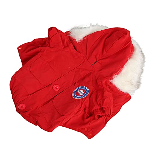 Dog Hoodies Clothes Dog Hoodie Winter Coats Dog Hoodies Clothes Fashionable Casual Thickened Warm Puppy Hoodie Winter Coats for Small Medium Dogs Cats Red Pet Puppy Cat Cotton Warm Hoodies Coat (XXL) - Image 2