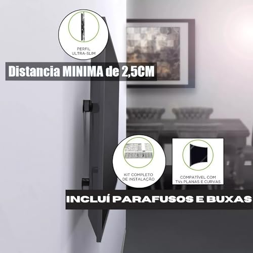 Suporte Fixo Universal para TV 13''-70'' - Compatível com LG, Samsung, LED, LCD, QLED, OLED