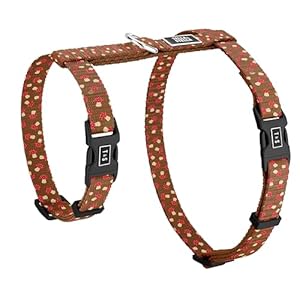 Tella & Stella Escape Proof Cat Harness for Walks – Adjustable Fit for Neck 7 in to 12 in & Chest 10 in to 17 in – Lightweight, Soft, and Comfortable Design – 4-Point Safety Buckles (Mushroom)