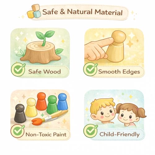 Image of Wooden Memory Chess Game | Color Matching Memory & Brain Training Game | Educational Board Game for Kids 3-10 Years | Family Fun Indoor Activity