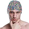 Colored Stars Large Swimming Cap for Adult Short Hair Waterproof Swimming Cap for Adults Hair Protection and Drag Reduction #3