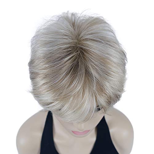 Lydell Short Layered Shaggy Wavy Full Synthetic Wigs (H16/613 Blonde Highlights)
