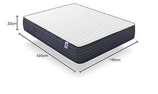 NATURALEX - Matelas 140x190 cm - 30 cm - Soutien Mousse à mémoire de Forme - Accueil Blue Latex - Confort Ferme - Respirant - 7 Zones - Réversible - Haute Densité - Fabriqué en Europe - PerfectSleep