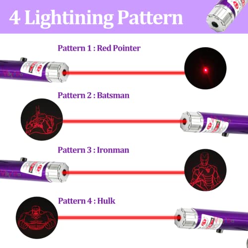 Image of VikriDA Red Light Laser Beam Pointer Toy - Action Hero Series with 4 Interchangeable Projection Caps for Kids Fun & Party Play - Red