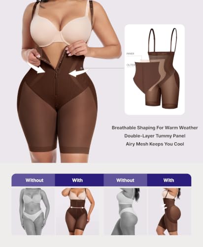 Image of SHAPELLX Fajas Colombianas Shapewear for Women Tummy Control Postpartum Faja Body Shaper Butt Lifting Shorts Bodysuit