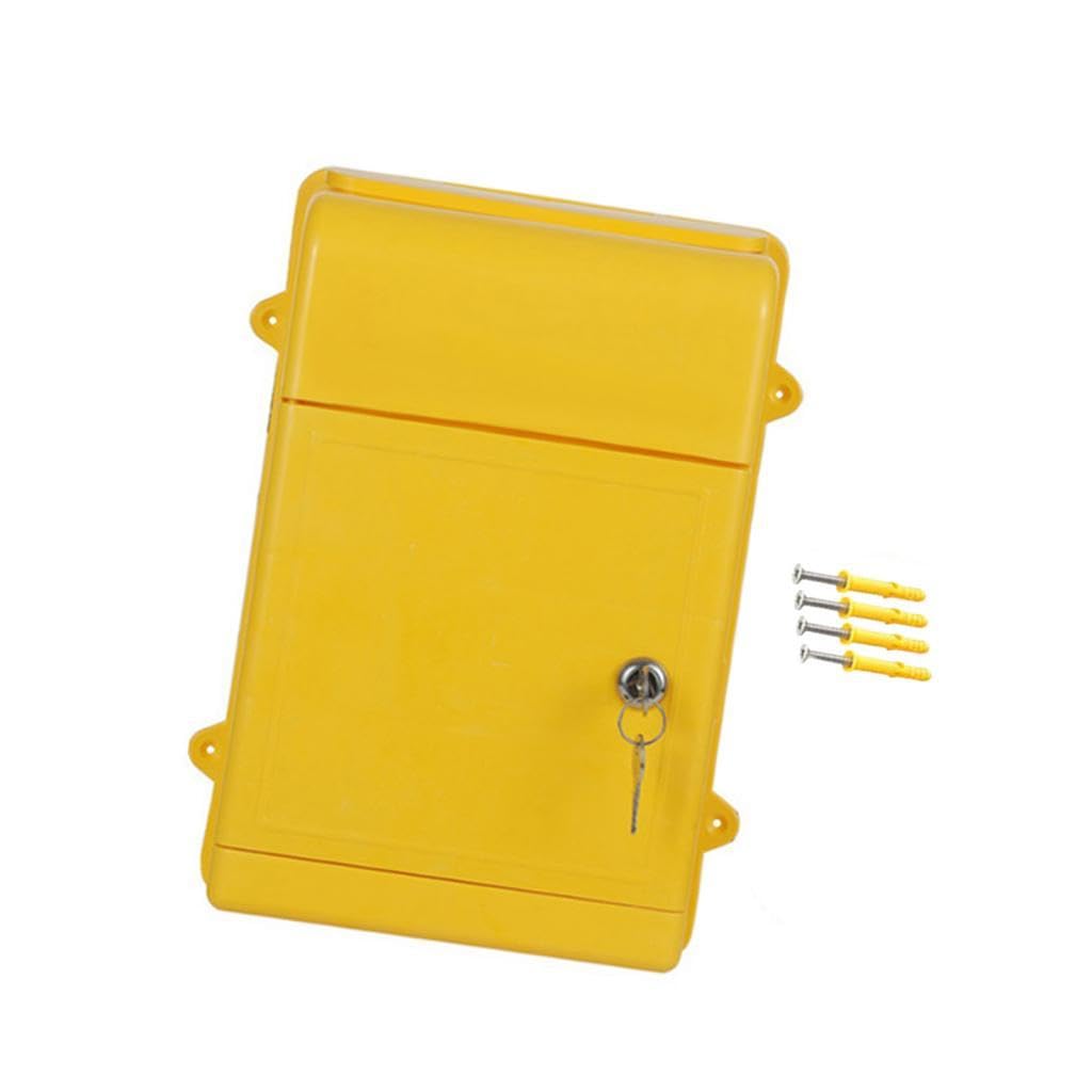Merishopp Wall Mount Mailbox Back Hollow Locking Mailbox for Outdoor Outside Yellow-image-26