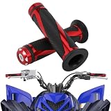 Wacece 7/8' 22mm ATV Handlebar Grips Non-Slip Universal for Foreman Recon Raptor Grizzly Warrior Rancher Fourtrax Blaster Prairie ATV 4 Wheeler Quards Red