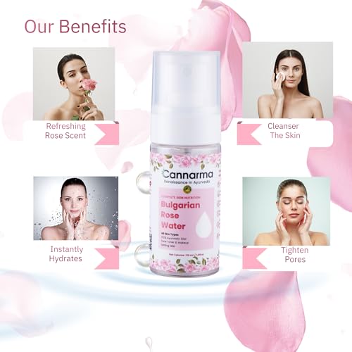 Image of Bulgarian Rose Water Face Toner for Glowing Brighter and Hydrates | Pure Gulab Jal | Balances pH Levels | Non-Drying | Mist Spray | All Skin types | 50ml