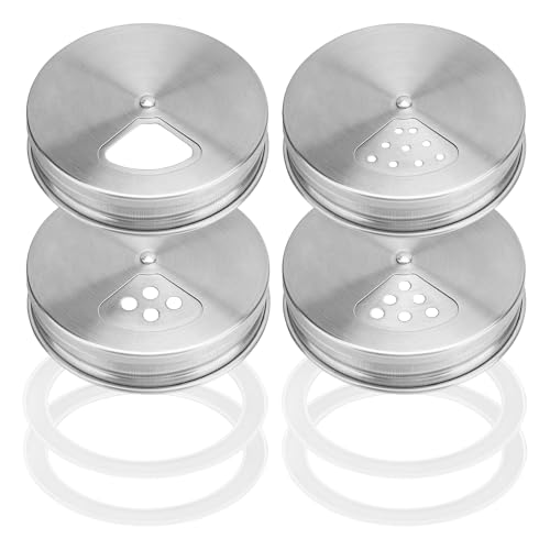 Stainless Steel Adjustable Spice Shaker Lids for Mason Jars & Ball Jars