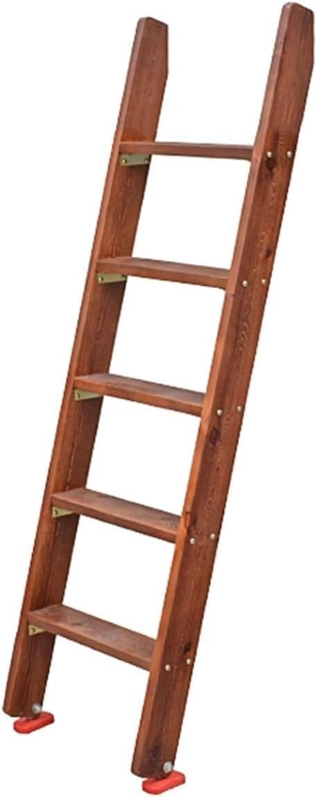 Wood Bunk Bed Ladder with Hook Retainer Loft Home Camper Twin Bunk Bed Ladder 4/5 Step Replacement Ladder(150cm/59)