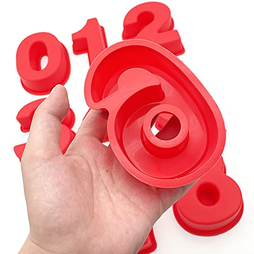 Small 9 Pieces Silicone Number Cake Molds Jelly Chocolate Moulds Candy Muffin Tray (4 Inch) #TOP1