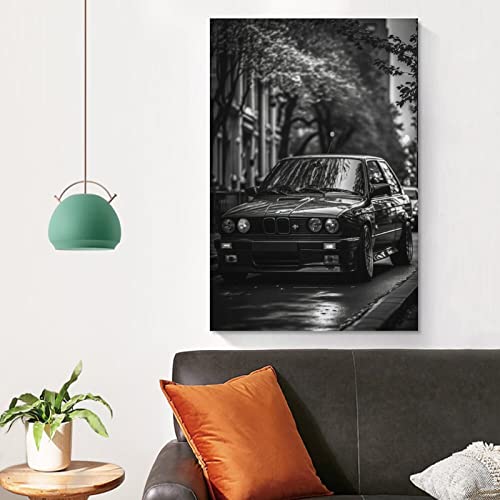 Abstract Bmw Power M3 E30 Super Racing Poster Office Black And White Wall Art Decoration Canvas Pain Canvas Painting Wall Art Poster For Bedroom Living Room Decor 12X18Inch(30X45Cm) Unframe-Style #TOP3