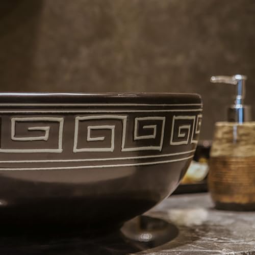 Vasque à poser ronde en céramique haute qualité pour meuble de salle de bain design