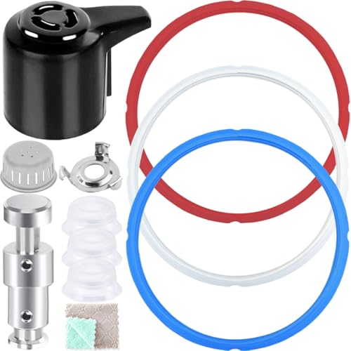 EATBALE Sealing Ring Steam Release Valve Float Valve Anti-block Cover Replacement Parts for Instant Pot Duo 3/5 / 6 QT, Duo Plus 3/6 QT Pressure Cookers Float Valve Gasket Anti-block Cover Bracket