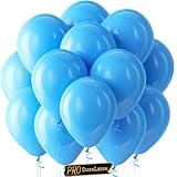 Bezente Pro Duralatex Blue Balloons - 100 Pack 12 inch Extra-Thick Light Blue Balloons for Long-Lasting Professional Party Decorations, Large Bridal Shower Wedding Birthday Party