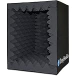 BXI Portable Vocal Booth, Large Foldable Microphone Isolation Shield, Music Recording Studio Sound Echo Absorbing Box, Desk & Stand Use Reflection Filter with Thickened Dense Acoustic Foam