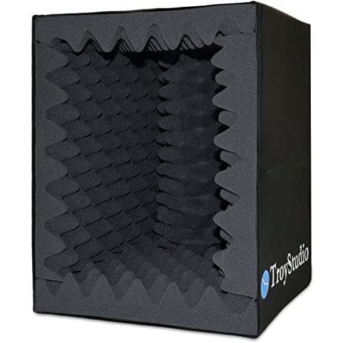 BXI Cabina vocal portátil, escudo de aislamiento de micrófono plegable grande, estudio de grabación de música, caja de absorción de eco de sonido, escritorio y soporte, filtro de reflexión con espuma