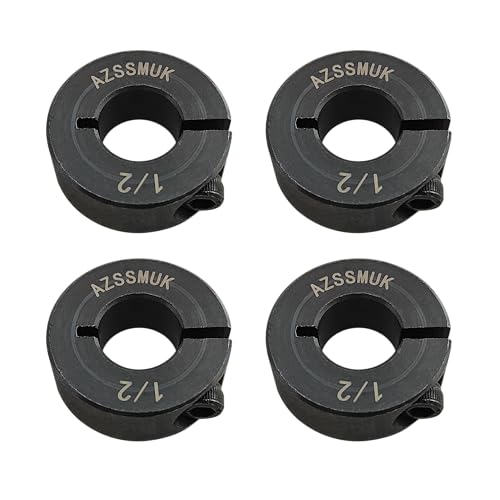 AZSSMUK Single Split Clamp-On Shaft Collars of Metal Material 1/2 inch Bore Set Screw