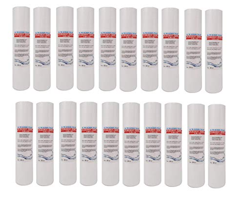 Filtri Acqua Italia Cartucho de filtro de agua de polipropileno de sedimentos de 10 pulgadas (5 micras) para ósmosis inversa purificadora de agua, juego de 20 unidades