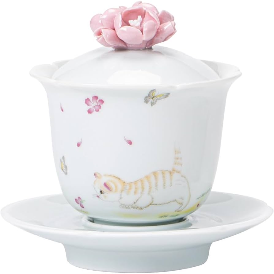 Amazon.com | 陶瓷三才盖碗茶具tea pots套装家用待客泡茶茶具tea