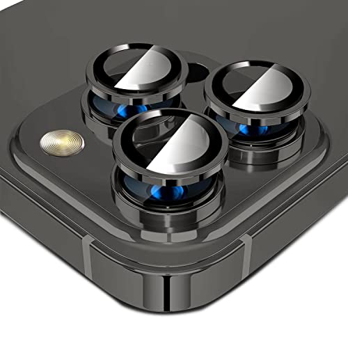Image of GRIPP 3in1 Focal Camera Lens Protector for iPhone 14 Pro, iPhone 14 Pro Max, Aluminium Alloy Ring, Ultra-Clear HD Glass, Scratch-Resistant, Case Friendly, Easy Install - Dark Grey
