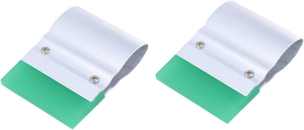 2pcs DIY Printing Squeegee 10cm Rubber Scraper Board with Metal Handle Comfortable Grip for Graphic Textile Printing Random Color