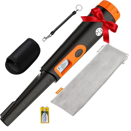 SUNPOW Metal Detector Pinpointer for Adults Kids, IP68 Fully Waterproof, Upgraded DSP Chip, 360°Detection Handheld Pin Pointer Wand with LCD Screen, 3 Modes (Buzzer, Vibration,Sound) for Gold, Relics