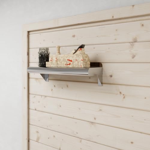 Image of AmGood 6 inch X 16 inch Stainless Steel Wall Shelf | Metal Shelving | Garage, Laundry, Storage, Utility Room | Restaurant, Commercial Kitchen | NSF