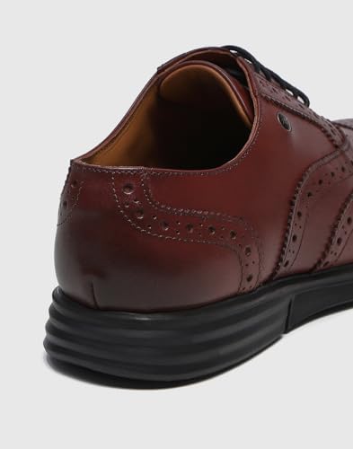 Image of Monte Carlo Mens Solid Lace Up Genuine Leather Formal Brogue Shoes (201810FW)