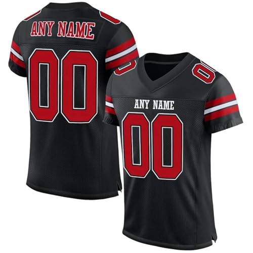 Personalisiert American Football Trikot mit Name Nummer Logo Personalized Sports Uniform Junge Mädchen Herrn Damen Sporthemden Schnelltrocknend Atmungsaktiv T-Shirt