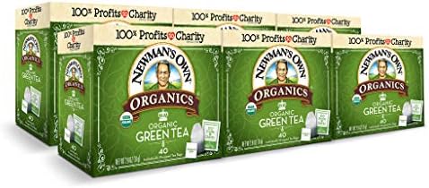 Newman's Own Organic Green Tea May Aid in Digestive Health, Green Tea with 40 Individually Wrapped Tea Bags, USDA Certified Contains Caffeine Brew Hot, 40 Count (Pack of 6)
