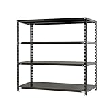 スチールラックのキタジマ NC-1200-12 幅120×奥行45×高さ120cm 4段 ブラック 70kg/段