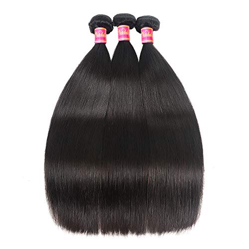 talever Brazilian Natural Straight Hair Weave 1 Bundle, 100% Unprocessed Virgin Straight Human Hair Weft Extensions Natural Color (22)