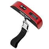 travel inspira 旅行 荷物 はかり ラゲッジスケール スーツケース測り 50kg 旅行用品 便利グッズ デジタル 吊りはかり 軽量 トラベル用品 飛行機 快適グッズ 海外旅行 登山 釣りはかり (レッド)