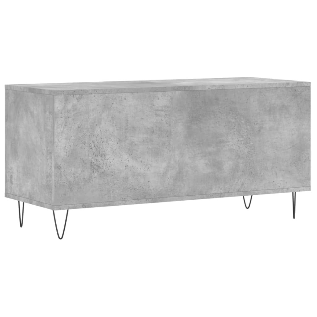 vidaXL Armoire à Disques, Support de Tourne-Disque, Armoire Latérale avec Rangement, Buffet de Salon, Moderne, Gris Béton Bois d'Ingénierie