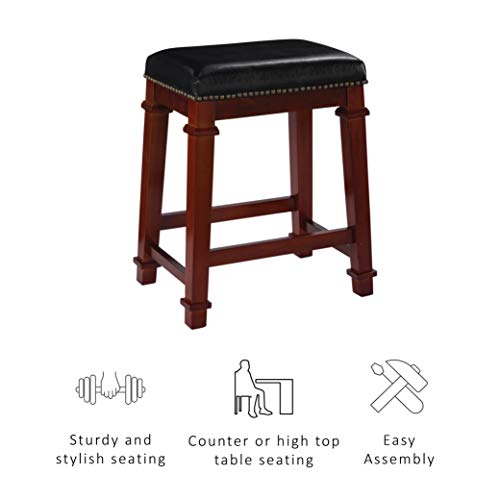 Linon Kennedy Backless Pu Counter Stool, Black #TOP5