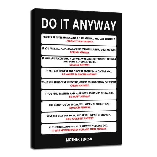 Do It Anyway Canvas Wall Art for Living Room Inspirational