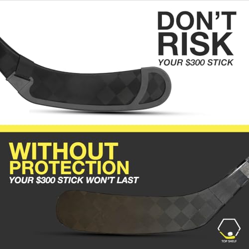 Hockey Stick Blade Protector | Lightweight No Tape Required - Fits All Curve Shapes and Sizes - Street Hockey Training Equipment Guard Cover Accessories - Roller Skills Training Aids for Boys (Black) - Thumbnail 4