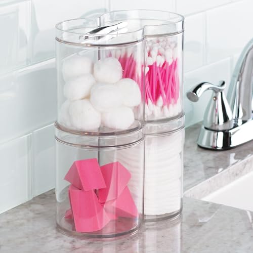 Recipientes transparentes apilables iDesign para baño dile adiós al caos de cosméticos y tocador 7