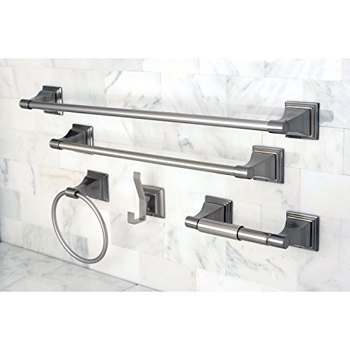 Kingston Brass BAHK61212478SN Monarch 5-Piece 18-Inch and 24-Inch Towel Bars Bathroom Accessory Set in Brushed Nickel by Kingston Brass - Image 2