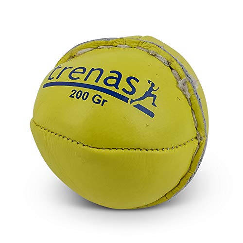 TRENAS Wurfball aus Leder - 200 Gramm - gelb - Für Wettkampf und Training
