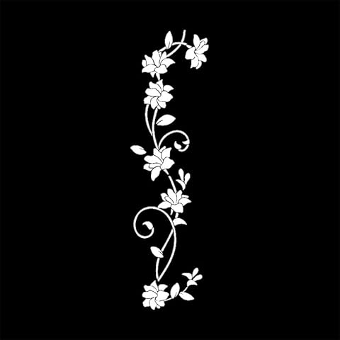 Peel and Peel Flower Rattan Wall Stickers Refrigerator Window Living Room Decoration DIY Art Mural Home Decoration (finished Size 29.2 * 104.7CM) (white) Cover