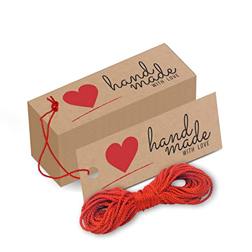 Image of Clickedin - Thank You Brown Tags for Packaging with String 50 Pieces
