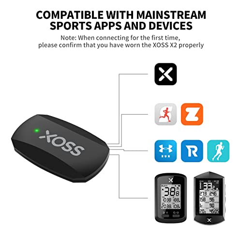 Xoss Heart Rate Monitor Chest Strap Bluetooth 4.0 Wireless Heart Rate With Chest Strap Health Accessories (Black Bluetooth&Ant+) (X2) #TOP2