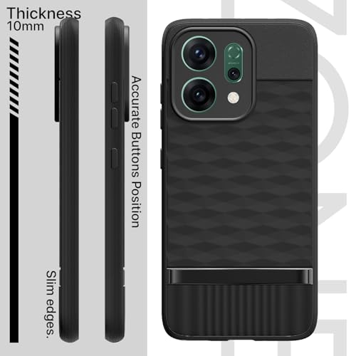 Image of Outlouders Back Cover for Oppo Reno 14 5G | Full Camera Protection | TPU Soft Flexible Shockproof Bumper Case (Black)