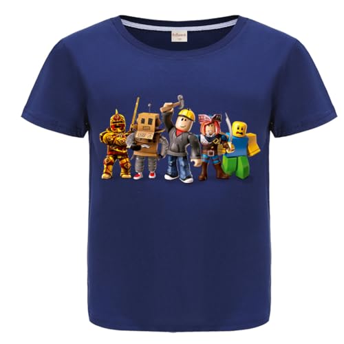 Rzfbeeok Kids Unisex YouTube Gamer Age 3-13 Years Cotton T Shirts Boys Girls Casual Summer Top Tees (Navy Blue,12 Years)