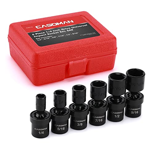 CASOMAN 10 PCS 1/2" Drive Deep Universal Impact Socket Set, Metric,10-19mm 10 PC Metric 1/2" Dr. (Deep)