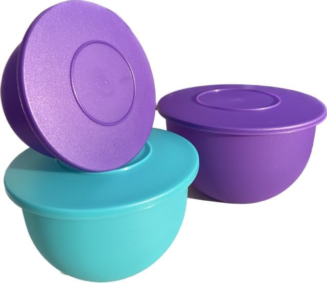 Juego de 3 tazones Tupperware Impressions colores brillantes miniatura 4